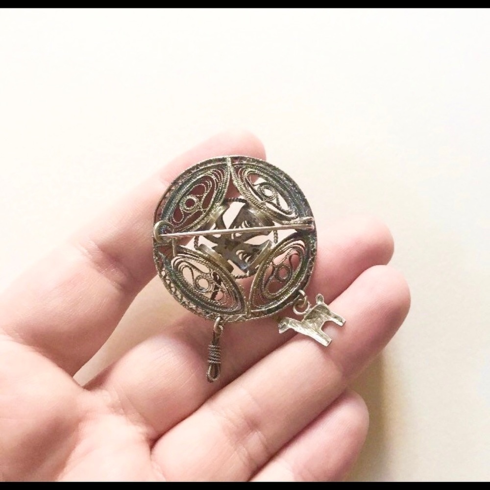 Antique/Vintage 1950s Sterling Silver Mexican Sombrero Hat Charm Brooch​… - Picture 8 of 10